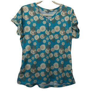 Club Ride women's XL 1/4 zip short sleeve side pocket floral biking top EUC